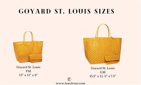 goyard st louis pm tote price 2019|goyard tote bag size comparison.